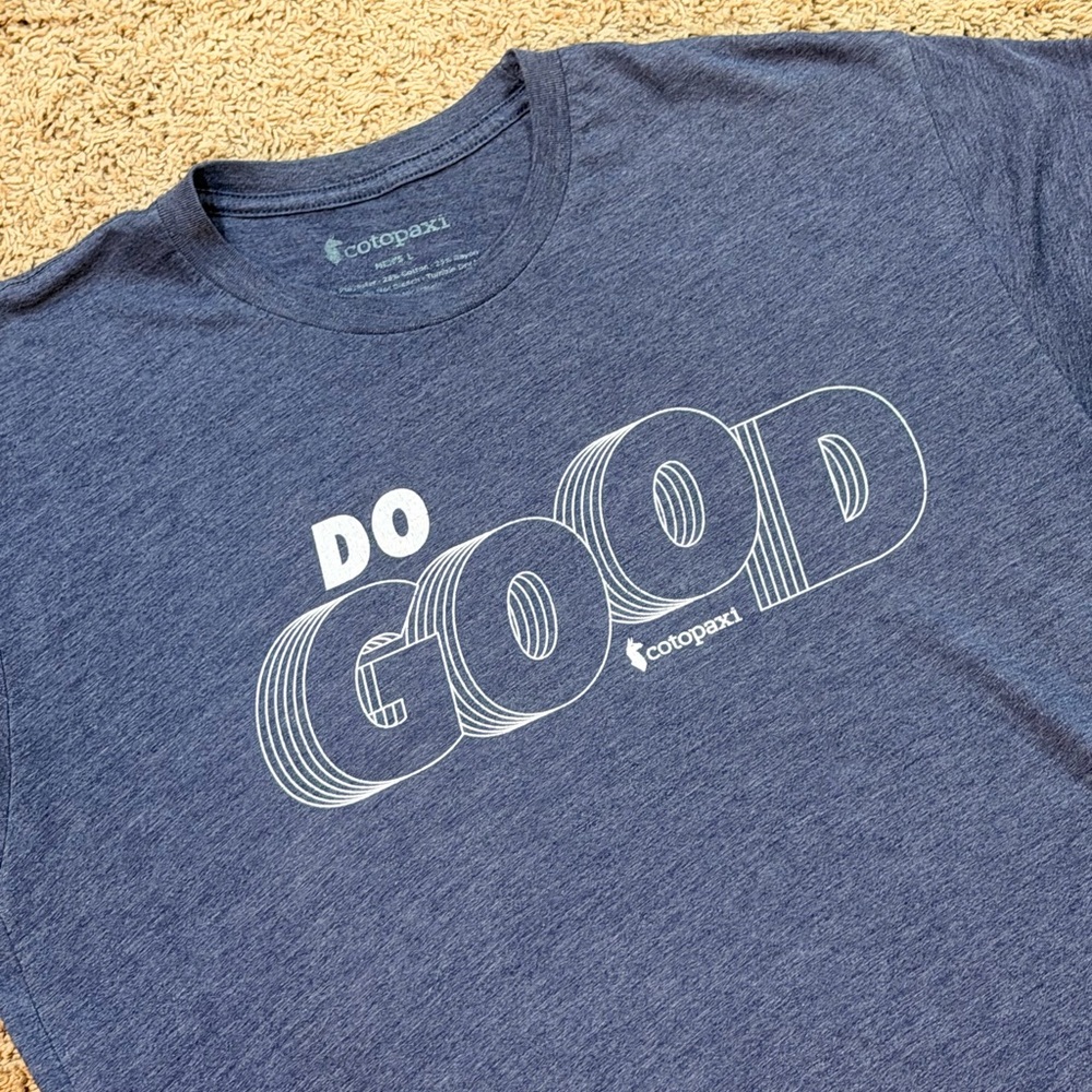 Cotopaxi Shirt Mens Large Blue Do Good Short Sleeve Organic Cotton